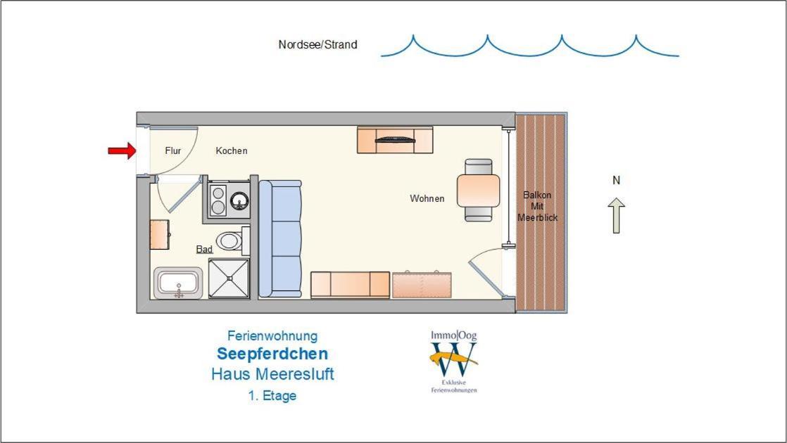 וגנרוגה Seepferdchen - Kuscheliges Apartment Mit Meerblick-Balkon מראה חיצוני תמונה